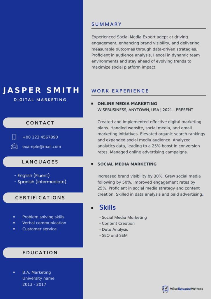 Combination or Hybrid Resume Format